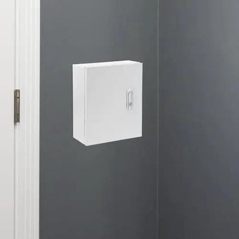 Metal Junction Box 250x300x140mm Rugged Wall Mounted Electrical Enclosure For Outdoor Use installed on wall