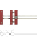 Top view of Adjustable Workhorse Welding Fixture For PCB Circuit Boards Aluminum Alloy Clamp Red Clamp Maintenance Jig