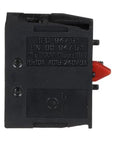 Harmony XAC Beefy Add On Single Contact Block for industrial machines with front mounting screw clamp terminal visible