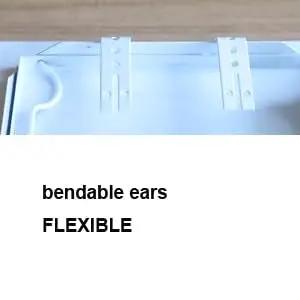Detailed view of bendable ears on Badass Thick Steel Access Panel With Slick Screwdriver Latch Lock for easy installation.