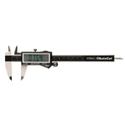 AutoCal 6 Inch Electronic Caliper With Fractional Readout And Inch Metric Fraction Conversion IP54 Dust Water Oil Resistant