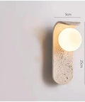 Cream LED Wall Sconce, 9 x 25 cm Modern Warm White Wall Lamp with Stone and Glass Design for Bedroom, Hallway, Hotel(Color:Cool White) top view.