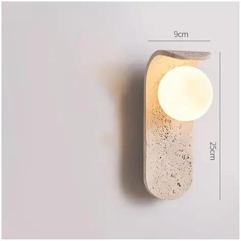 Cream LED Wall Sconce, 9 x 25 cm Modern Warm White Wall Lamp with Stone and Glass Design for Bedroom, Hallway, Hotel(Color:Cool White) top view.