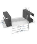 Badass Thick Steel Access Panel With Slick Screwdriver Latch Lock And No Sweat Drywall Install Mounting Brackets For Home Repairs And Tight Wall Openings In White Heavy Duty Construction Covers Standard Square Cutouts Perfectly with dimensional illustration.