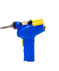Portable Desoldering Tool With Four Extra Nozzles N61-04, 05, 09 And 10 Plus 633-01 Stand, handheld design, blue and yellow color