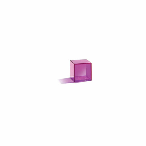Purple transparent cube from View Through Geometric Solids Classroom Set for Hands On Geometry, Pattern Blocks, and Math Manipulatives.