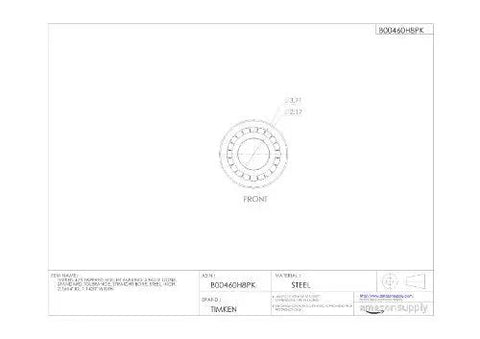 Technical drawing of Heavy Duty Built To Last Tapered Roller Bearing Cone 475 Inner Ring For Single Cone Setup With measurements noted
