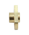 Side view of a brass T8 nut from a six pack for 8mm trapezoidal lead screw, compatible with Ender 3 CR10 Z axis CNC 3D printer.