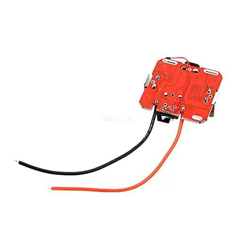 Heavy Duty 4S Lithium Ion Battery Balance Board For 18650 Cells Boasts Top Shelf Protection Circuitry With Tough Braided Wires And A 30 Amp PCM Module For Power Bank Builds That Always Nail The Safety Specs Daily Reliable, red PCB, connection wires.
