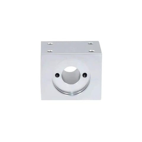 Lead Screw Nut Mount For 3D Printers Aluminum Trapezoidal Nut Housing Bracket Stable No Wobble Design Rustproof Block Easy Install Ergonomic Fit For 3D Printing Machines And General Tools, silver aluminum T8 mount front view