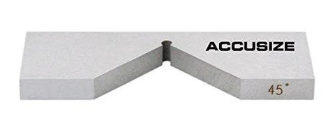 Front view of Accusize metal precision angle block with 45° marking