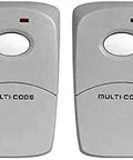 Multicode 3089 Compatible Visor Remote Opener Two Pack Gray For Grab And Go Car Garage Gate Access Easy Clip On Remote Replacement
