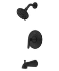Single Handle Matte Black Shower Faucet Set With 5 Mode Multi Function Shower Head And Quick Connect Tub Spout For Complete Bathroom Upgrade Kit With Easy Install Design And Durable Matte Black Finish For Modern Bathrooms.