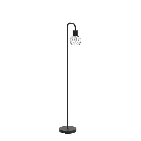 Industrial LED Floor Lamp Tall Standing Light With 6W Bulb Foot Switch No Fuss Easy Setup Metal Modern Floor Lamp For Living Room Bedroom Office Vintage Minimalist Farmhouse Style Black