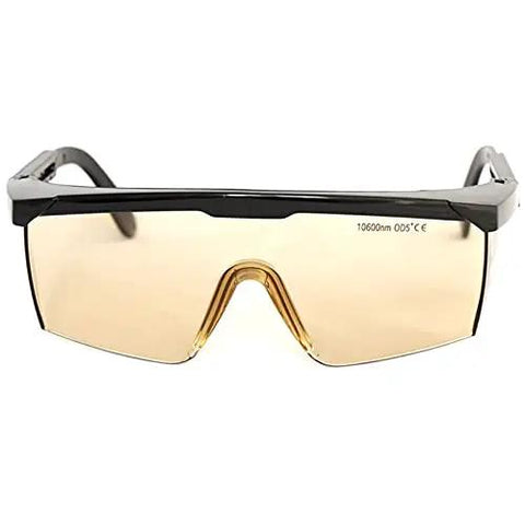 Pro-Tier CO2 Laser Safety Goggles Delivering Badass OD5 Plus Coverage For 10600nm Hazards While Keeping Sight Sharp, front view.