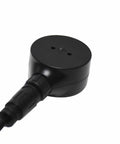 Close-up of Non Contact Ultrasonic Fuel Level Sensor For Universal Fuel Gauge Compatibility, black cylindrical shape with cable.