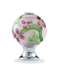 Hella Beautiful Premium Floral Glass Cabinet Pulls And Knobs Set Of Ten With Sparkling Color Flower Design For Kitchen Furniture Upgrade And Cozy Rustic Home Refresh Smooth Grip 25MM decorative glass knob with floral design.