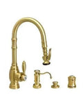 Top Shelf Traditional Pull Down Kitchen Faucet With Slick Lever Action And Durable Caribbean Bronze Finish Complete Four Piece Suite Built For No Hassle Daily Rinsing. Brushed bronze finish and stylish design.