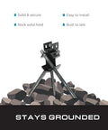 Cross Drive Rock Anchor 59110N with 30 Inch Rod for solid rock installation, installed on rocks with swivel tension head.