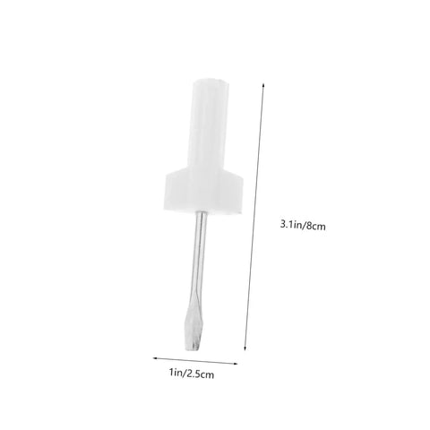Flathead screwdriver with white handle from 4 Piece Metal Flathead Screwdriver Set For Sewing Machines And Home Repairs, Handy Portable Design.