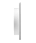 Side view of White 8 Inch Plastic Louver Vent With Opening And Closing Flaps And UV Inhibitor For Outdoor Use Built Tough For Exterior Walls Or Roof Grille