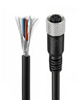 M12 A-Coded 4 Pin Female Sensor Actuator Cable Shielded Ethernet for Industrial Automation, 2m length, close-up view