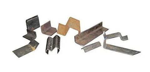 Sample metal bends made using Beefy 20 Ton Fully Welded Press Brake for Metal Fabrication, showcasing hydraulic bender precision.