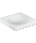 Massaud Soap Dish In White, Easy Install Avantgarde Bathroom Accessory, 1 Inch Deep, Modern Soap Holder For Slick Bathrooms
