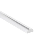 Clear Acrylic Shower Threshold And Drain Dam Strip Dapper Bathroom Water Barrier Half Inch Wide By Quarter Inch Tall 39 Inch Long profile view
