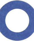 Close-up of a blue seal from Aluminum Oil Drain Plug Gasket Kit 24 Pcs Replacement Seals Pro Grade Fits Toyota Lexus Scion Crush Washer Style