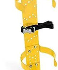 Deluxe SCBA Cylinder Wall Bracket With 6 ¾ Inch Clip For 30-Min LP And 45-Min HP Cylinders, Thermoplastic-Coated Steel, Yellow Powder Coat, Made In USA Backplate Included