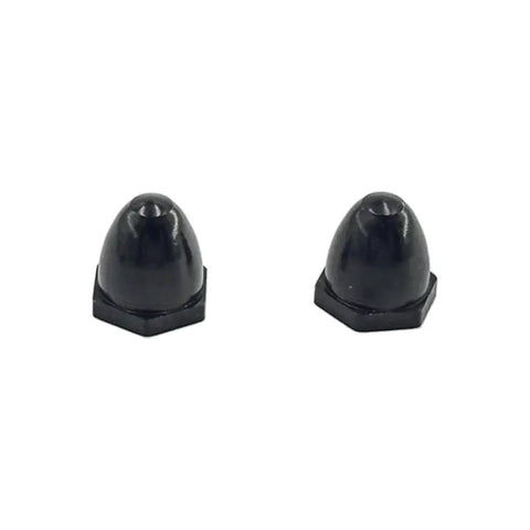 Two Pack 5mm RC Airplane Motor Shaft Self Locking Nut Cap Propeller Adapter For RC Plane And Helicopter DIY Model Aircraft Parts Black Reverse Aluminum Alloy close-up view