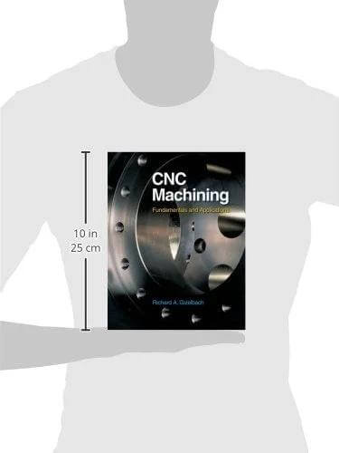 Book: CNC Machining, dark cover featuring a metal component.