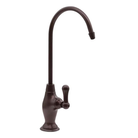 Gooseneck Cold Water Dispenser Faucet With Single Lever Handle, 10 Inch Tall Oil Rubbed Bronze Brass Construction, Smooth Ceramic Disc