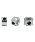 Eight Piece One Quarter Inch Bore Shaft Collar Lock Set Built Tough, zinc plated solid steel with set screw, front view