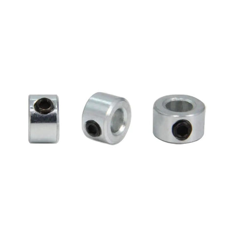 Eight Piece One Quarter Inch Bore Shaft Collar Lock Set Built Tough, zinc plated solid steel with set screw, front view