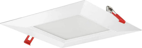 4 Inch Square Wafer LED Recessed Downlight With Ultra Thin Trim, Slick and Slim Selectable Color Temperature 30K 40K 50K, 90 CRI