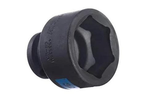 Impact Socket 32 Mm Half Inch Drive 6 Point Chrome Molybdenum Steel With Phosphate Finish For Heavy Duty Auto Shop Use, DIN 3129 ISO 2725 Part 2 Compliant
