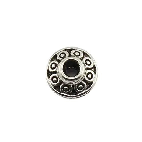 6 mm antique silver flying saucer spacer bead close-up, part of 100 Pcs 6 mm Antique Silver Flying Saucer Spacer Beads European Style Metal Beads For Jewelry Making
