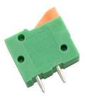 Green 2-pole spring clip PCB terminal block from 25Pcs 2 Pole Spring Clip PCB Terminal Block Connector Set 2.54mm Pitch For 26 20AWG Wires 150V AC 2A Max Easy Install Wire To Board Power And Signal Connector Pack