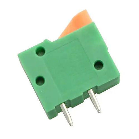 Green 2-pole spring clip PCB terminal block from 25Pcs 2 Pole Spring Clip PCB Terminal Block Connector Set 2.54mm Pitch For 26 20AWG Wires 150V AC 2A Max Easy Install Wire To Board Power And Signal Connector Pack