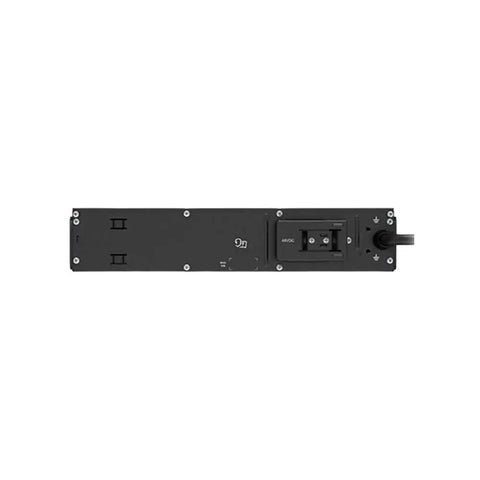 Back view of Heavy Duty Leak Proof Battery Enclosure Rack Mountable Black Case with power connections and switches.