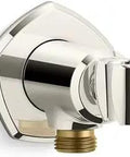 Wall Mount Handshower Bracket And Supply Elbow For Occasion, pivoting holder, backflow prevention valve, chrome finish