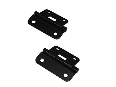 Black take-apart lift-off hinges, metal, set of 2