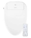 Electric Bidet Smart Toilet Seat For Elongated Bowls with remote control and sleek design, perfect for modern bathrooms.