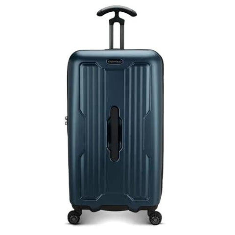 Ultimax II 26 inch polycarbonate spinner luggage in matte navy with durable hardshell and TSA lock, ideal for checked baggage travel.