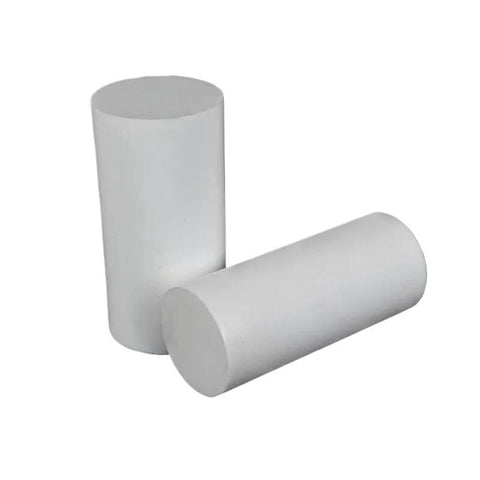 White PTFE Round Rod, 500mm Length, F4 Round Bar for precision high temp wear resistant applications, DIY projects, industrial use