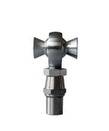 M16 Metric Left Thread Rod End Bearing Kit with Bulletproof Jam Nut, silver metal rod end with hex nut, for steering systems.