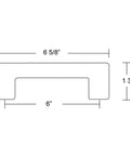 Diagram of Emtek Trail Pull Center to Center 6 Inches Satin Brass US4 86164US4 shown with dimensions.