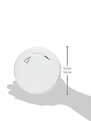 Top Tier Smoke And Carbon Monoxide Alarm Featuring A Hassle Free 10 Year Sealed Lithium Battery With A Sleek Thin Profile and size indicator.
